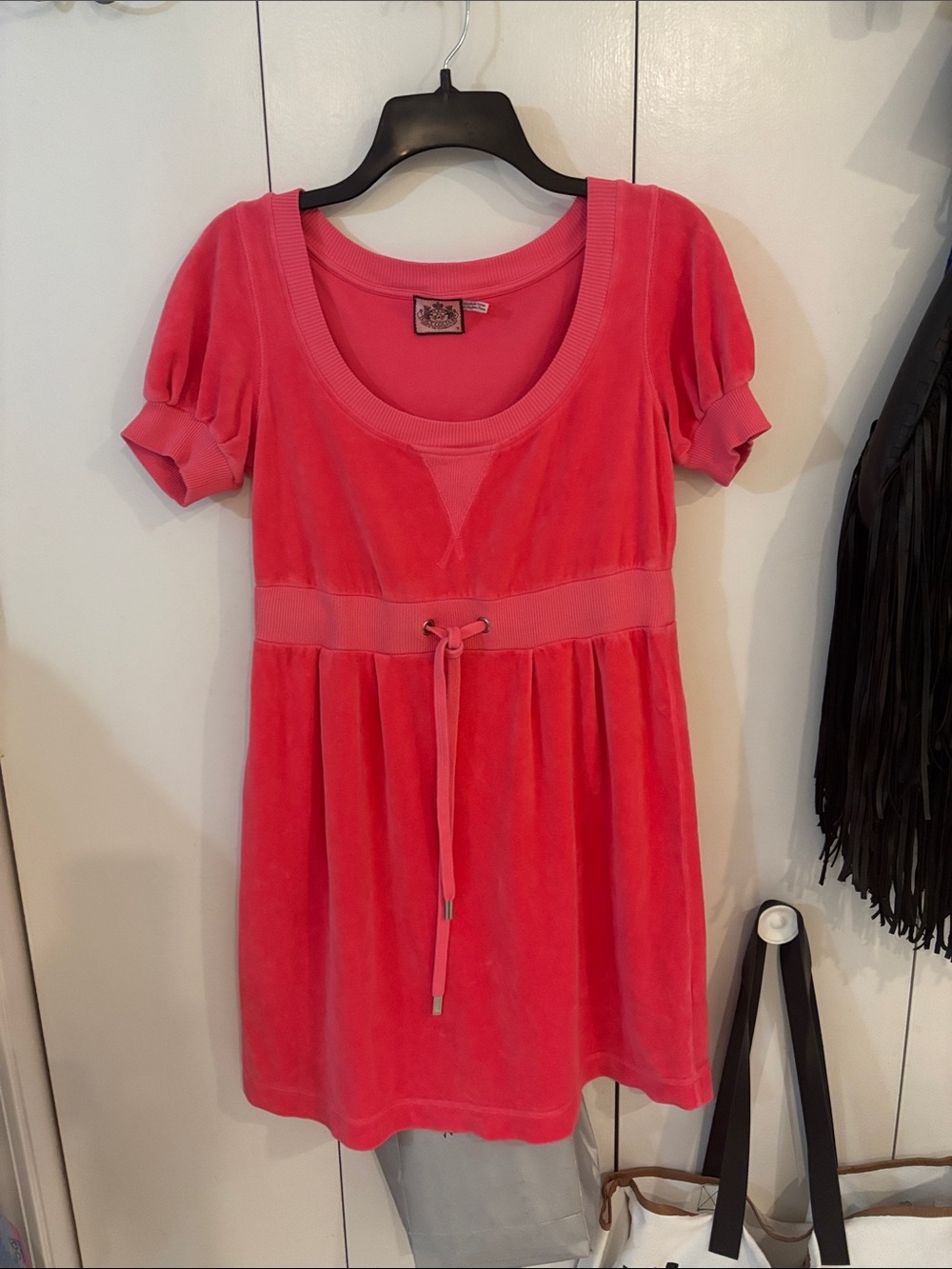 Y2K Juicy Couture Baby Doll Velour Dress, Pink , Size M